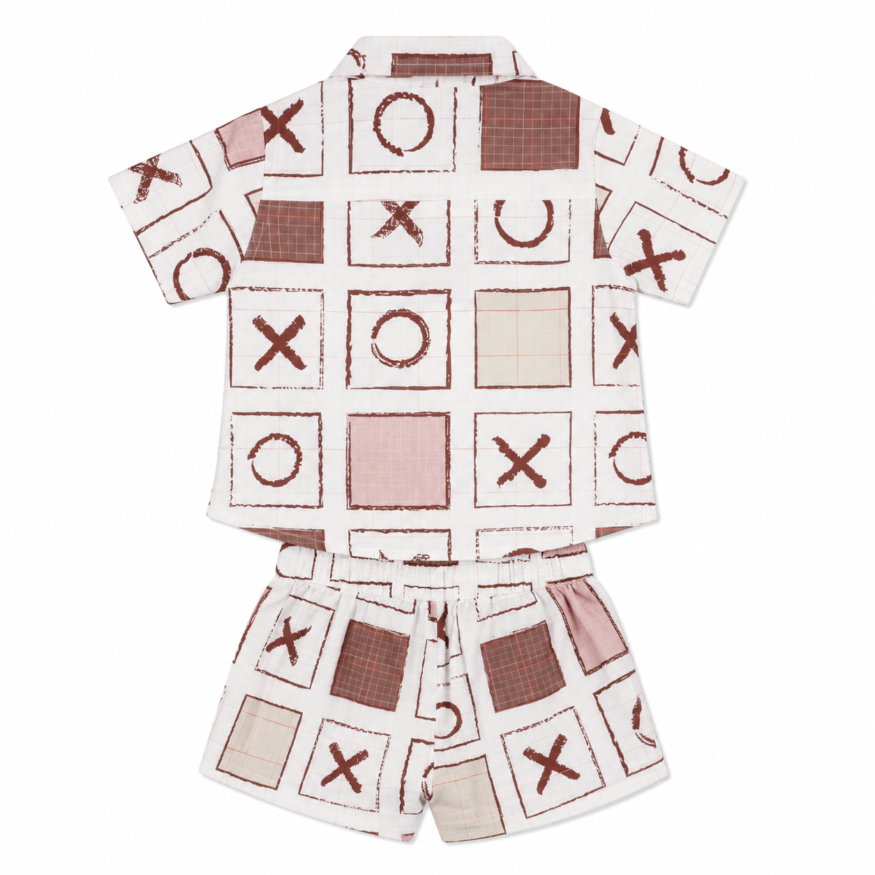 Checked Neck Shirt & Shorts Set (Top & Bottom Sets) For Kid Boys - Image 2