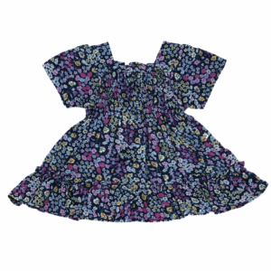 Floral Smocked Empire Frock For Baby Girls