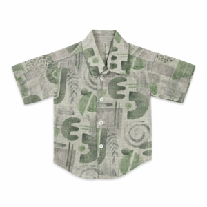 Geometric Abstract Print Casual Shirt For Toddler Boys