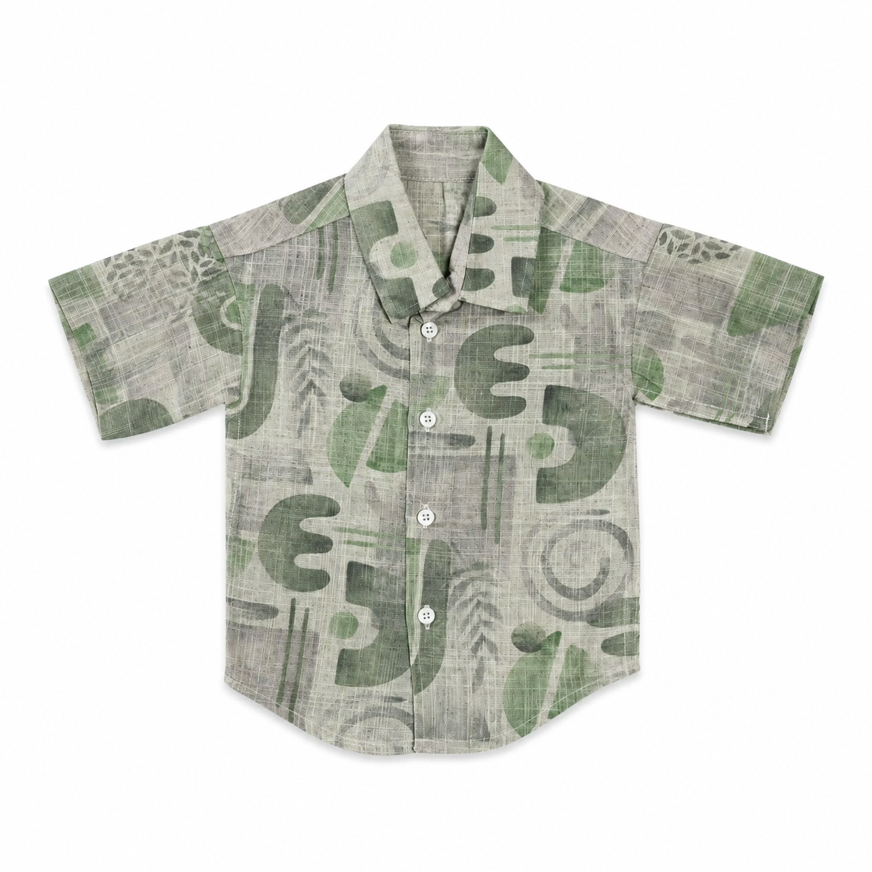 Geometric Abstract Print Casual Shirt For Toddler Boys