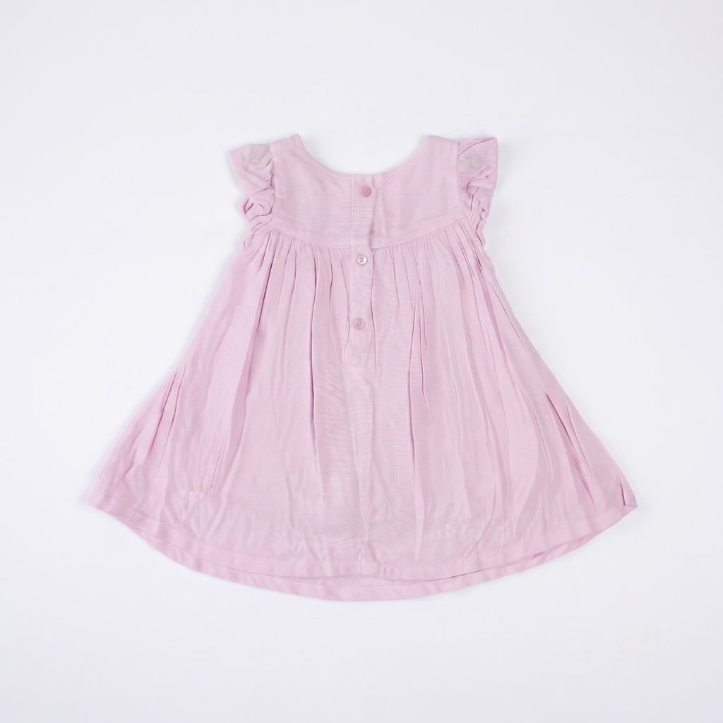 Cotton Gauze Flutter-Sleeve Dress For Girls - Image 2